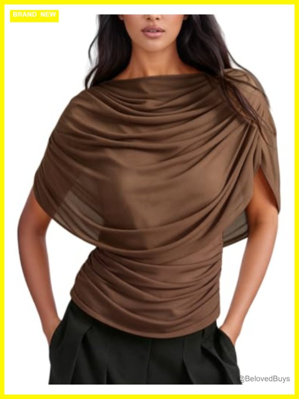 Off Shoulder Ruched Draped Mesh Top Y2K Blouse